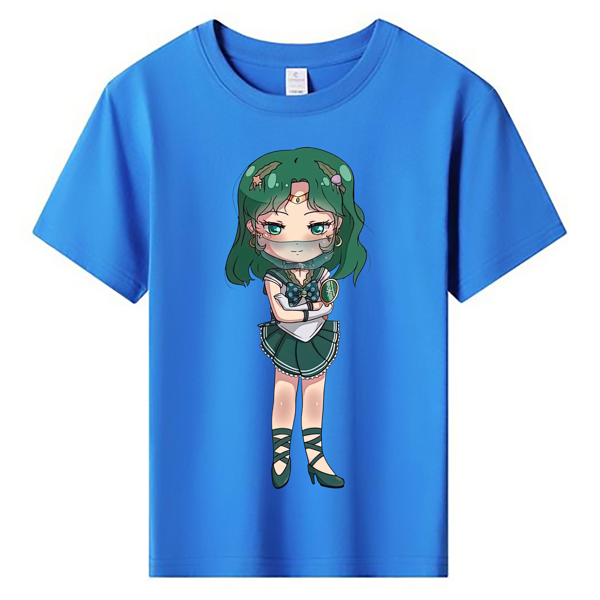 （画像用） 美少女戦士セーラームーン 海王 みちる（かいおう みちる） Sailor Moon Kaiou Michiru 綿100％キッズTシャツ（フロントプリント）